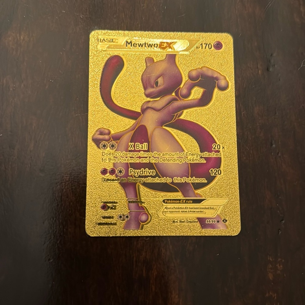 Mewtwo EX 98/99 Next Destinies Gold Foil FanArt Pokemon Card HP 170